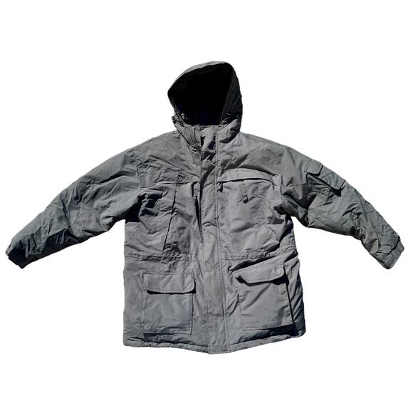 GL Artic Series Down Filled Vibes Jacket Hooded Zip Up Winter Warm Grey‎ Mens XL - Picture 2 of 9